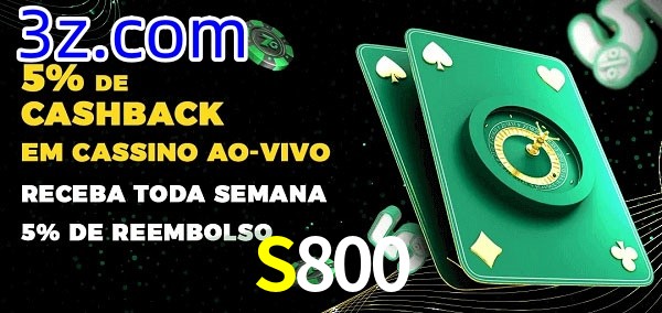 Promoções do cassino ao Vivo S800